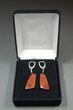 Orange/Red Agatized Dinosaur Bone (Gembone) Earrings #54076-2